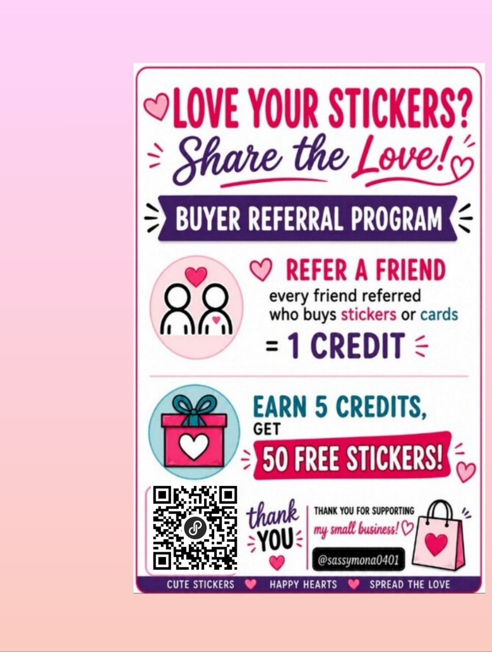 QR Thank You Closet Stickers 2x4 50 Custom Handcrafted Your Choice Design - Picture 9 of 10